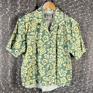 Vintage‎ Straight Down Hawaiian Shirt Womens Large Floral Sara Lee Classic Golf